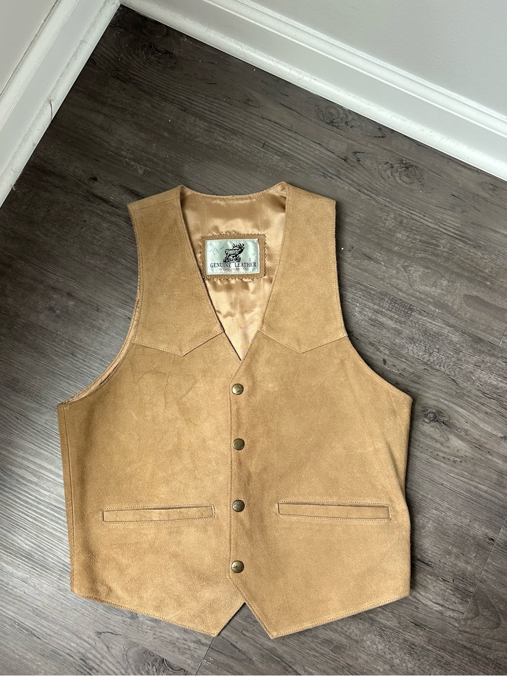 Tan Suede Western Vest Jackson Hole Montana Cowboy Country